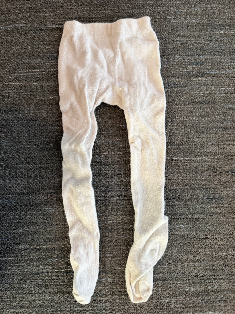 Janie and Jack Cream Knit Footed Tights